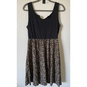 floral black + brown sleeveless dress